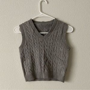 V-Neck Cable Knit Sweater Vest